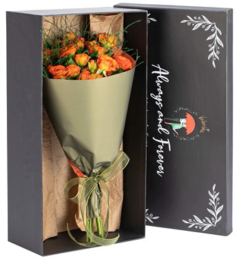 Turuncu gül buketleri